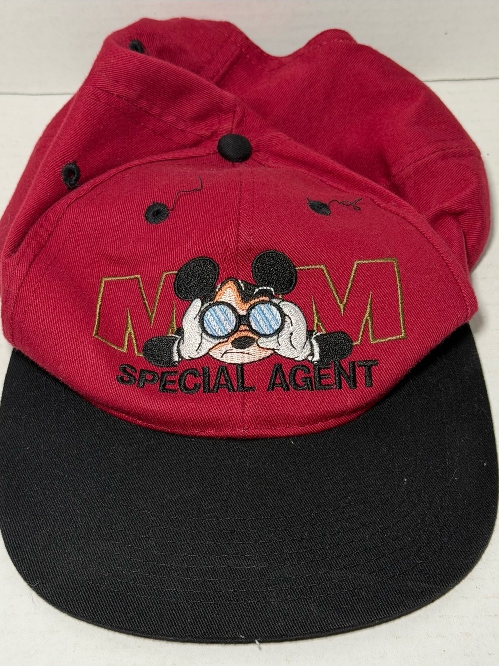 Vintage 90s Disney Mickey Mouse Special Agent Flat Bill Adjustable Hat